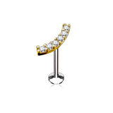 CZ Curve Internal Threaded Labret Monroe Cartilage Daith Tragus Studs
