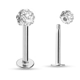 CZ Ferido Ball Labret Monroe Daith Tragus Helix Stud