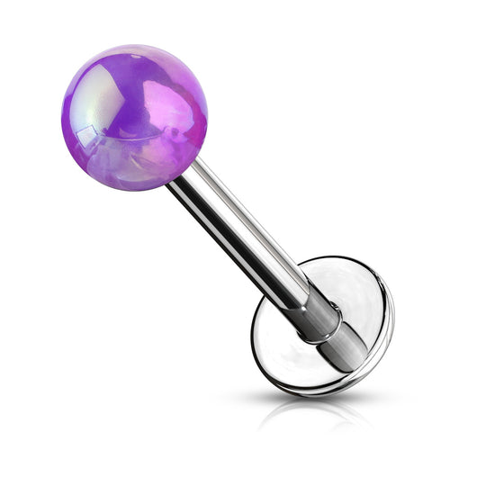 Metallic AB Coating Ball Over Surgical Steel For Cartilage Labret Monroe Helix