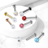 Epoxy Coverd Crystal Paved Ball Labret Tragus Snug Ear Cartilage Helix Studs