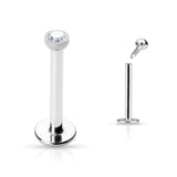 CZ Top Internal Threaded Labret Monroe Daith Tragus Helix Stud