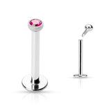 CZ Top Internal Threaded Labret Monroe Daith Tragus Helix Stud