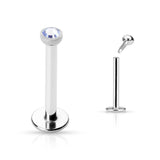 CZ Top Internal Threaded Labret Monroe Daith Tragus Helix Stud