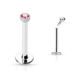 CZ Top Internal Threaded Labret Monroe Daith Tragus Helix Stud