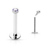CZ Top Internal Threaded Labret Monroe Daith Tragus Helix Stud