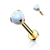 Claw Set 3 MM Opal Ball Lip Labret Chin Monroe Ear Cartilage