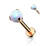 Claw Set 3 MM Opal Ball Lip Labret Chin Monroe Ear Cartilage