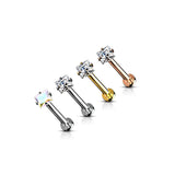 3 mm Square CZ Top Lip Labret Chin Ear Cartilage Tragus And Nose