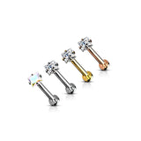 3 MM Square CZ Top Lip Labret Chin Monroe Ear Cartilage