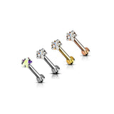 3 mm Star CZ Prong Set Top Lip Labret Chin Ear Cartilage Tragus And Nose