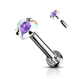 3 MM Heart CZ Prong Set Top Labret Tragus Snug Ear Cartilage Helix Studs