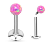 Opal Ball Internal Threaded Labret Monroe Daith Tragus Helix Stud