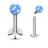 Opal Ball Internal Threaded Labret Monroe Daith Tragus Helix Stud