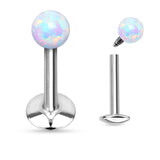 Opal Ball Internal Threaded Labret Monroe Daith Tragus Helix Stud