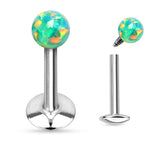 Opal Ball Internal Threaded Labret Monroe Daith Tragus Helix Stud