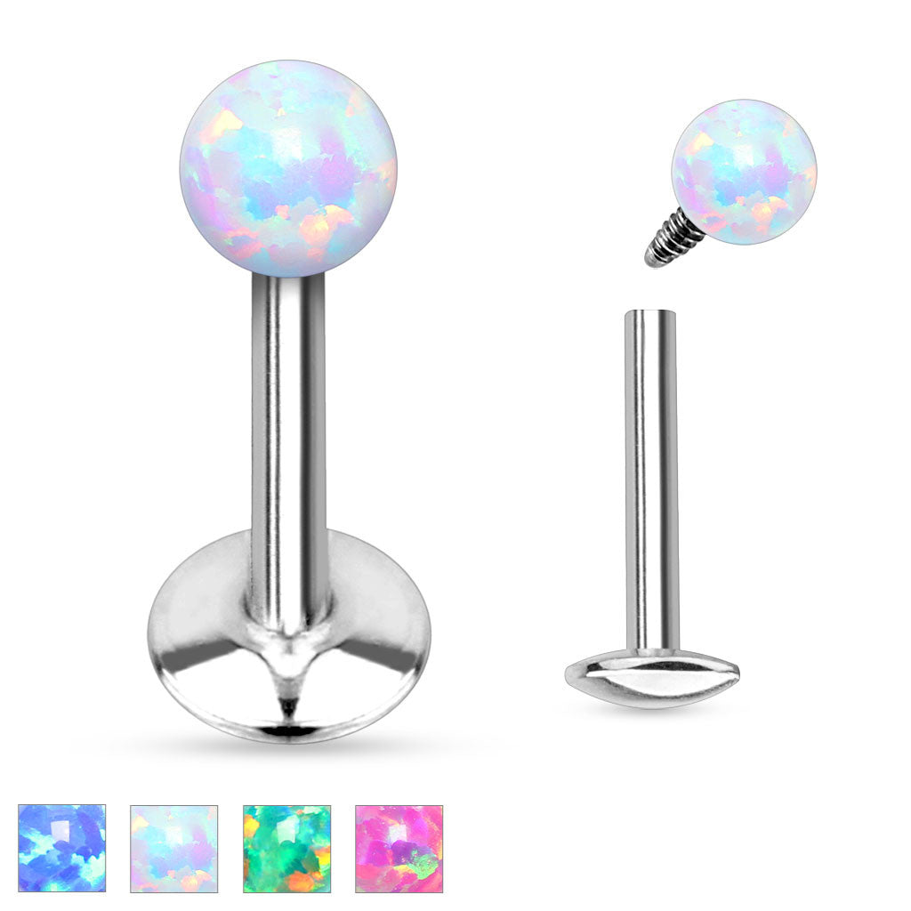 Opal Ball Internal Threaded Labret Monroe Daith Tragus Helix Stud ...