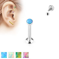 Opal Internal Threaded Labret Monroe Daith Tragus Helix Stud