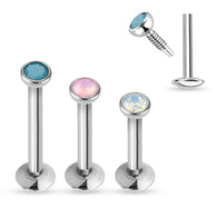 Opalite Internal Threaded Labret Monroe Daith Tragus Helix Stud