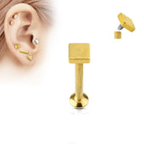 Square Top Internal Threaded Labret Monroe Daith Tragus Helix Stud