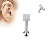 Square Top Internal Threaded Labret Monroe Daith Tragus Helix Stud