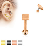 Square Top Internal Threaded Labret Monroe Daith Tragus Helix Stud