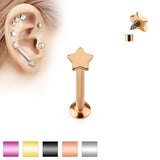 Star Top Internal Threaded Labret Monroe Daith Tragus Helix Stud