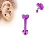 Heart Top Internal Threaded Labret Monroe Daith Tragus Helix Stud