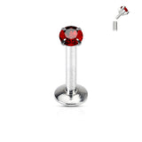 Prong Set Round 3 mm CZ Labret Cartilage Helix Conch Piercing 16G