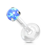 New Design Opal Ball Prong Set Push In Bio Flex Lip Labret Ear Cartilage
