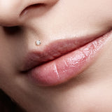 Prong Round CZ Top Push In Flat Back Stud for Lip Labret Tragus