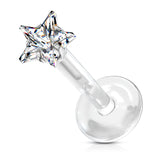 Prong Set CZ Star Top Push In Flex abret Monroe Daith Tragus Helix