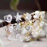 Three CZ Vertical Drop Belly Button Navel Rings