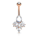 Tear Drop CZ Belly Button Navel Rings