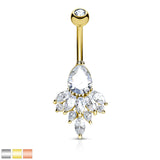 Tear Drop CZ Belly Button Navel Rings