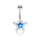 Star CZ Cluster Belly Button Navel Rings