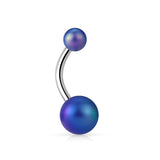 Matte finish Pearlish Ball 316L Surgical Steel Navel Belly Button Ring