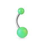 Matte finish Pearlish Ball 316L Surgical Steel Navel Belly Button Ring