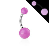 20 Pc Value Pack 6 Colors Of Glow In Dark Ball Navel Belly Button Rings