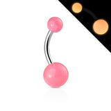 20 Pc Value Pack 6 Colors Of Glow In Dark Ball Navel Belly Button Rings