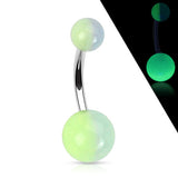 Stripe Color Glow In Dark Ball Navel Belly Button Rings