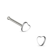 Heart Top 316L Surgical Steel Nose Studs