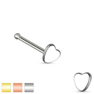 Heart Top 316L Surgical Steel Nose Studs