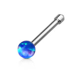 Synthetic Opal Ball 316L Surgical Steel Nose Bone Stud Rings