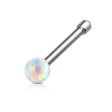 Synthetic Opal Ball 316L Surgical Steel Nose Bone Stud Rings