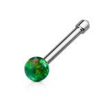 Synthetic Opal Ball 316L Surgical Steel Nose Bone Stud Rings