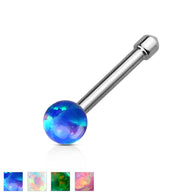 Synthetic Opal Ball 316L Surgical Steel Nose Bone Stud Rings
