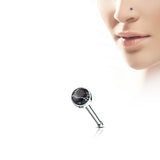 Semi Precious Stone Top Surgical Steel Nose Bone Stud Rings