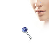 Semi Precious Stone Top Surgical Steel Nose Bone Stud Rings