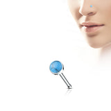 Semi Precious Stone Top Surgical Steel Nose Bone Stud Rings