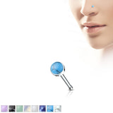 Semi Precious Stone Top Surgical Steel Nose Bone Stud Rings
